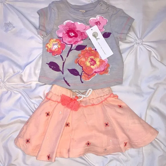 PEEK NWT 3/6 bright flowery flowy skirt and top set- dress set NWT - Picture 5 of 5